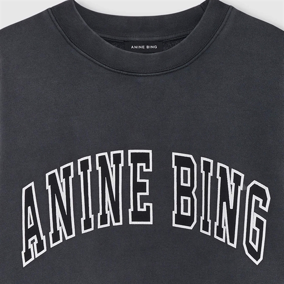 Anine Bing Miles New Classic Sweatshirt, Washed Black 